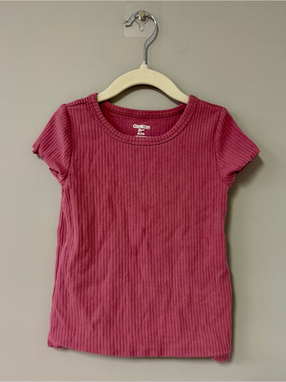 OshKosh B'gosh Ribbed Short Sleeve Tee in Dusty Rose